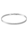 Bracelet Jonc à message en laiton argenté "loin des yeux, près du cœur"