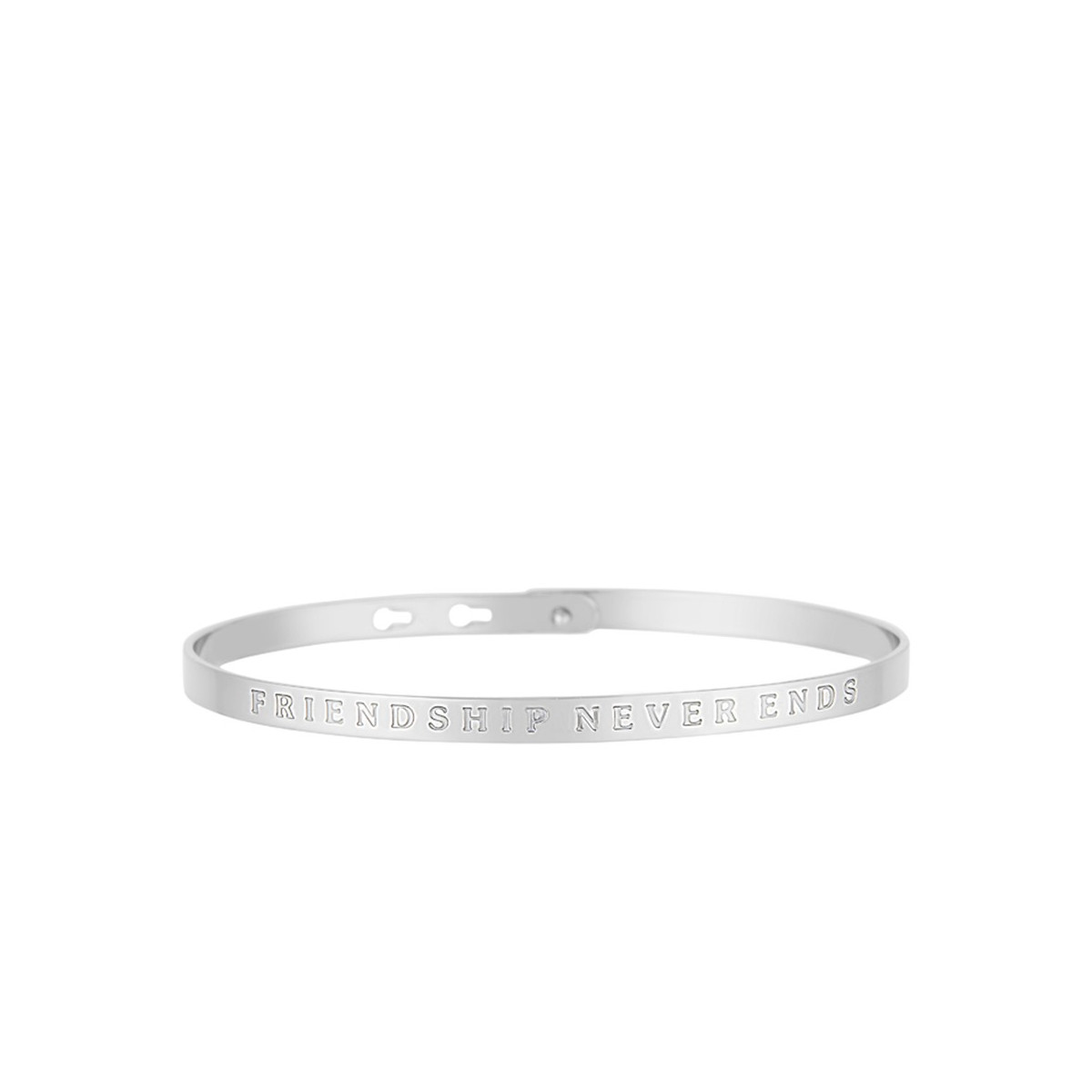 Bracelet à message "Friendship Never Ends" Laiton argenté