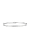 Bracelet Jonc à message en laiton argenté SMILE IS THE BEST MAKE UP