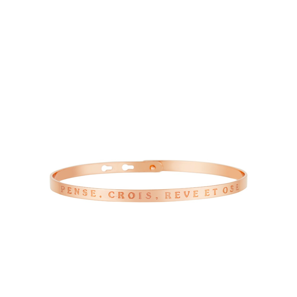 Bracelet Jonc à message "PENSE, CROIS, RÊVE ET OSE" Rosé Bracelet à message "Pense, Crois, Rêve Et Ose" Laiton rosé