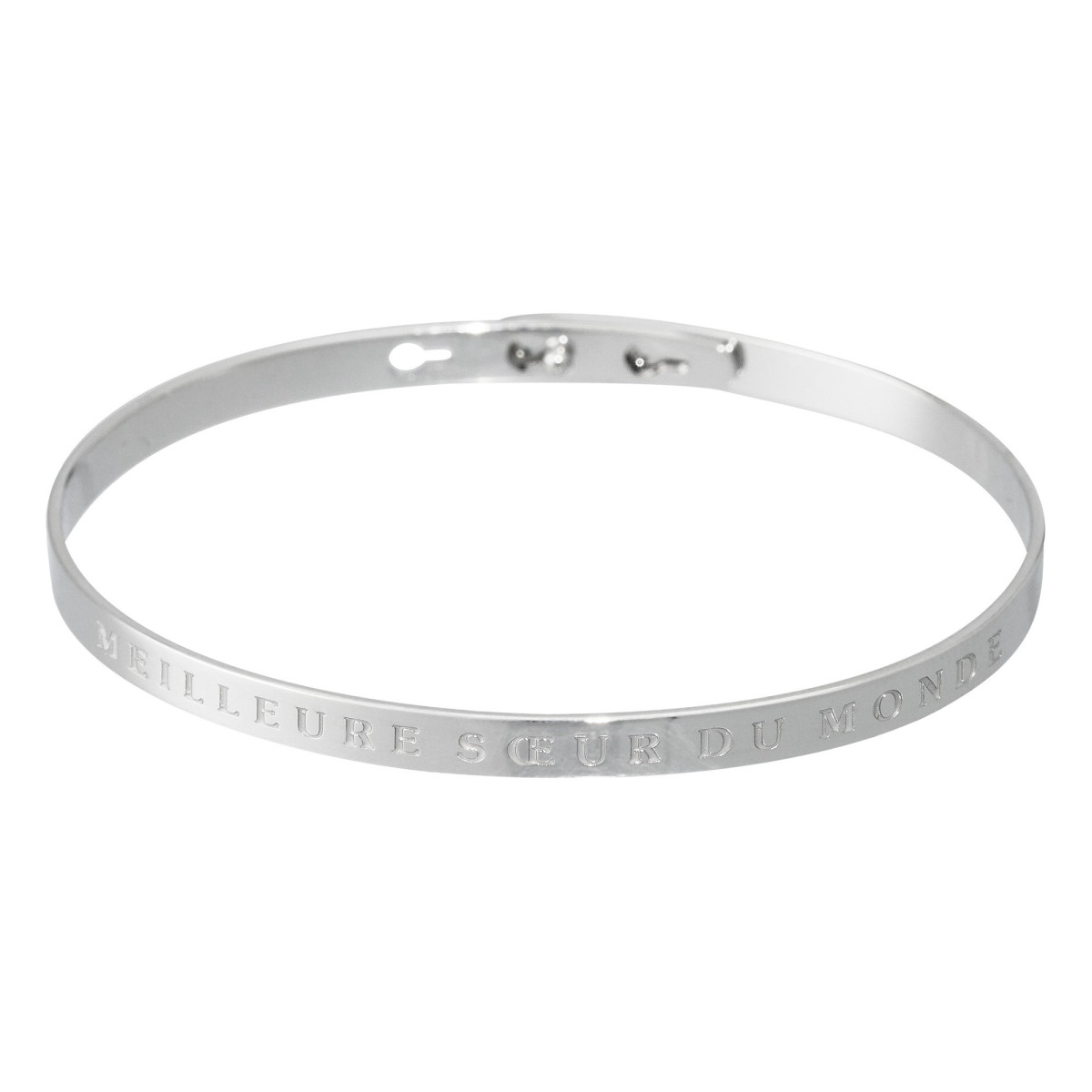 Bracelet à message "Meilleure Sœur du Monde" Laiton argenté
