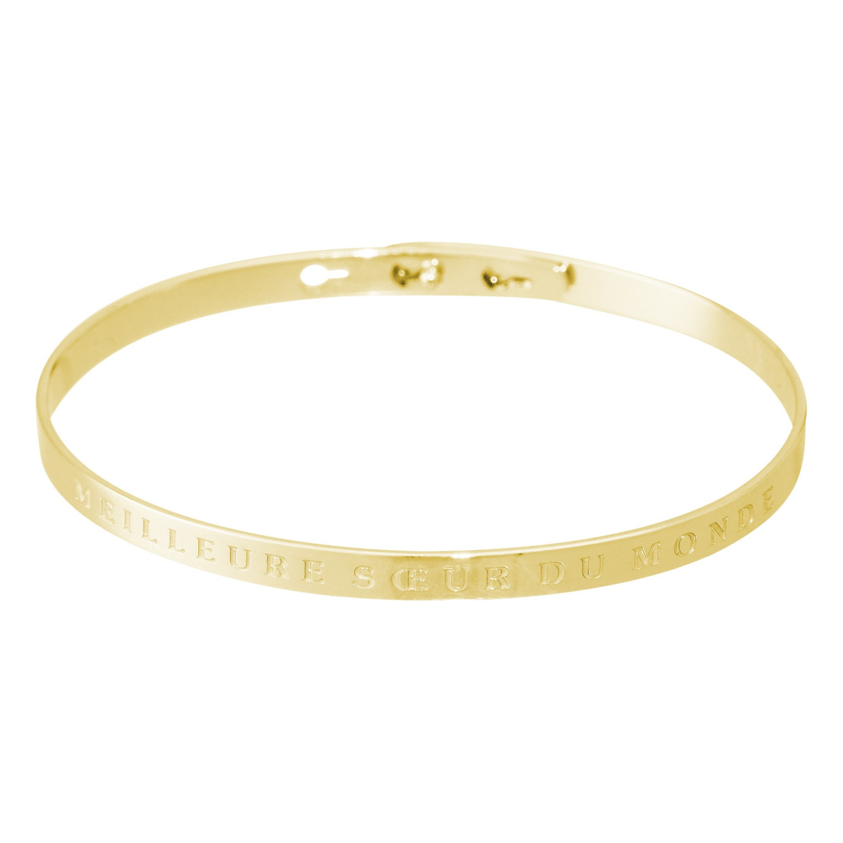 Bracelet à message "Meilleure Sœur du Monde" Laiton doré