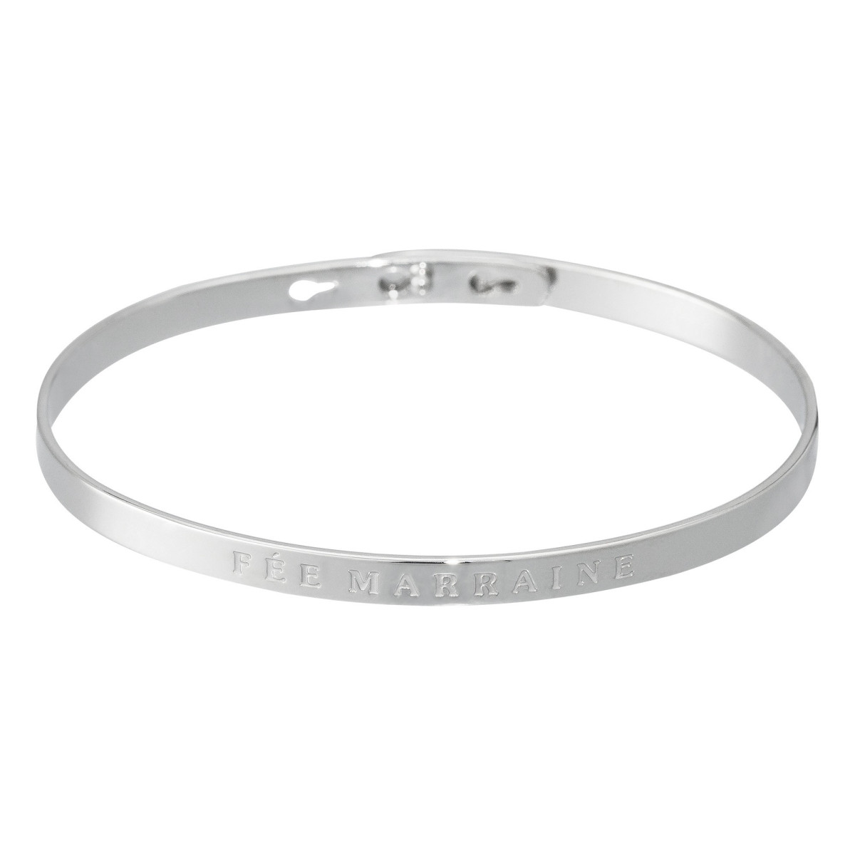 "FEE MARRAINE" Jonc argenté bracelet à message Bracelet à message "Fée Marraine" Laiton argenté