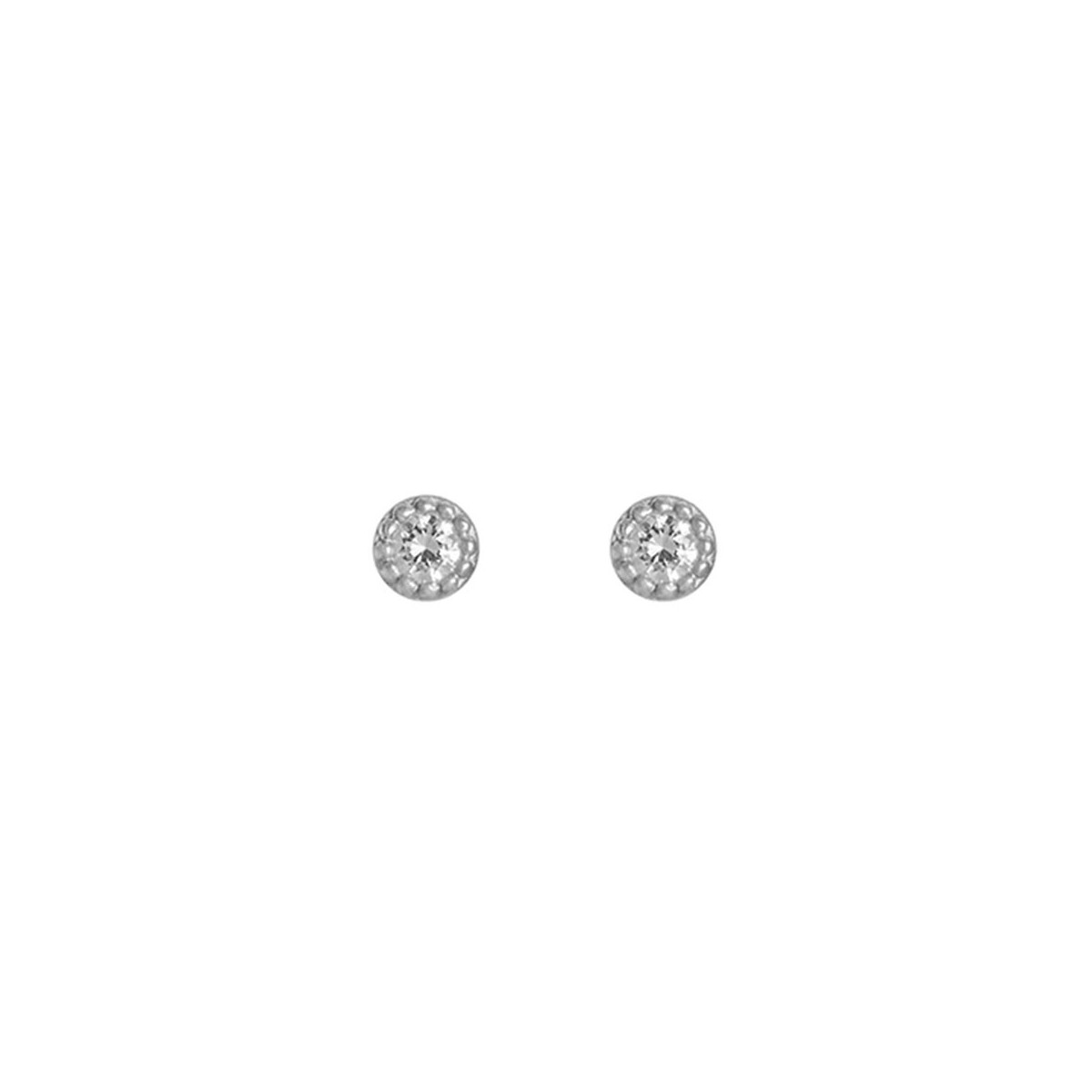 Boucles d'oreilles "Songeur" Or blanc
