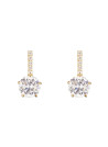 Boucle d'oreilles puces Or Jaune et oxyde de zirconium 5 griffes Brillantes