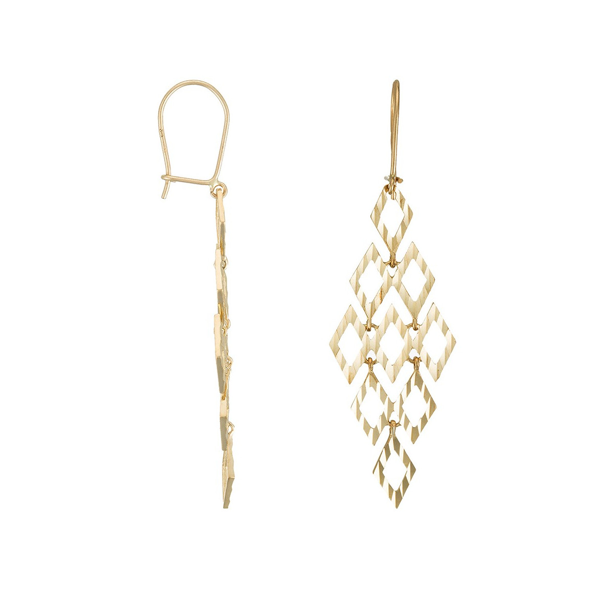 Boucles d'oreilles or jaune "Crazy" Boucles d'oreilles "Poignant" Or jaune