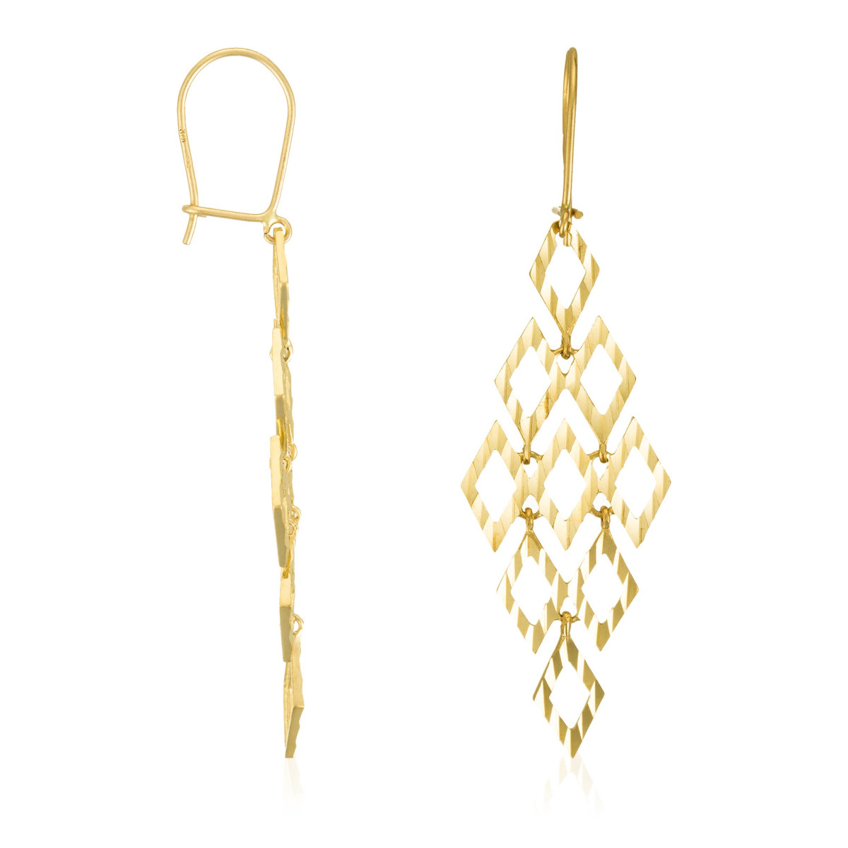 Boucles d'oreilles or jaune "Crazy" Boucles d'oreilles "Poignant" Or jaune