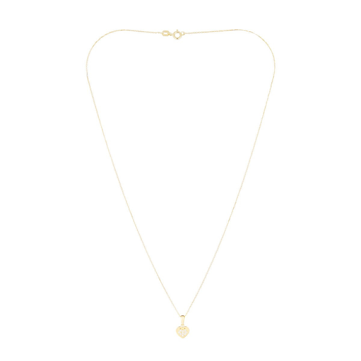 Pendentif Or Jaune et oxydes de zirconium "Effect" + chaîne en vermeil offerte