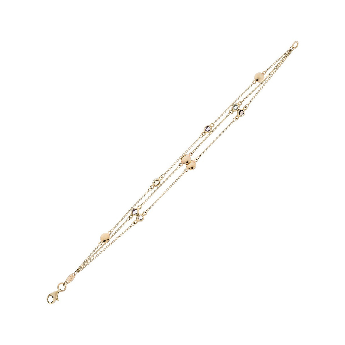 Bracelet chaine or jaune et oxydes de zirconium Mélodie Bracelet chaine or jaune et oxydes de zirconium "Mélodie"