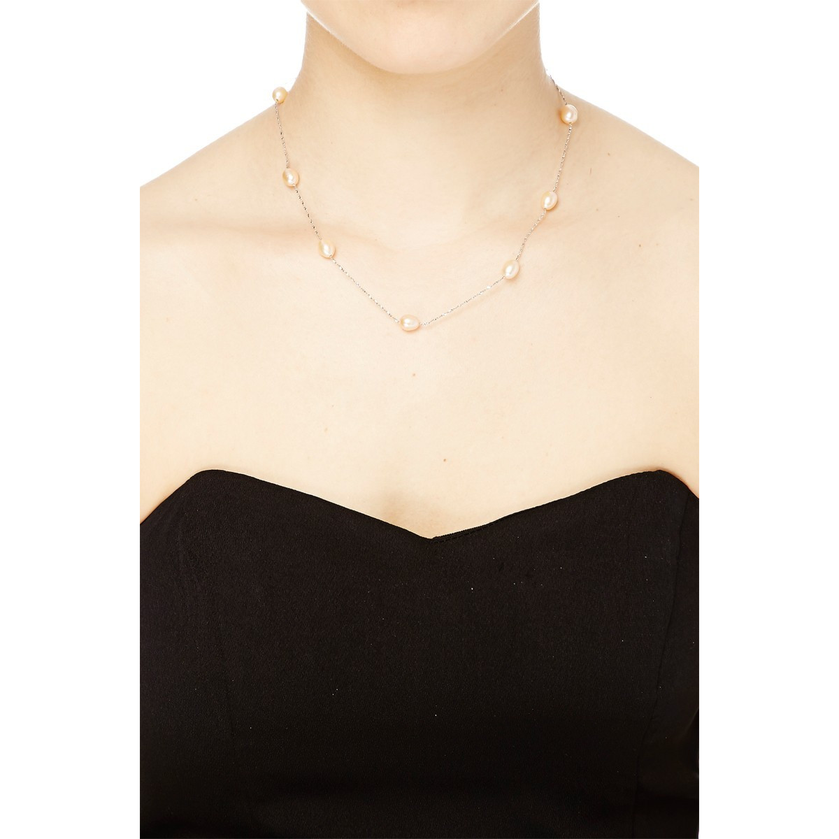 Collier argent et perles de culture Roses "Olivier"