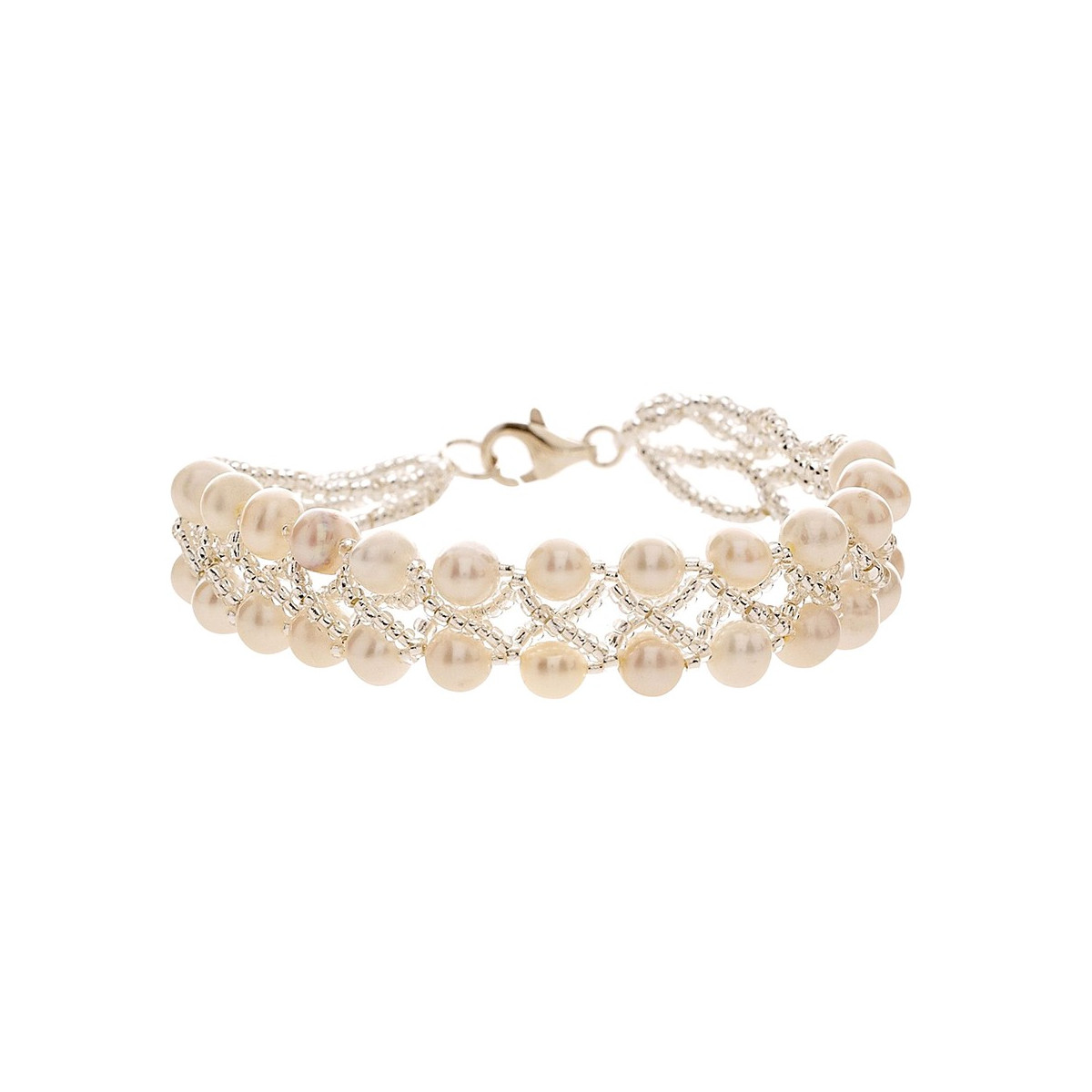Bracelet argent et perles de culture blanches "Grace de perles"
