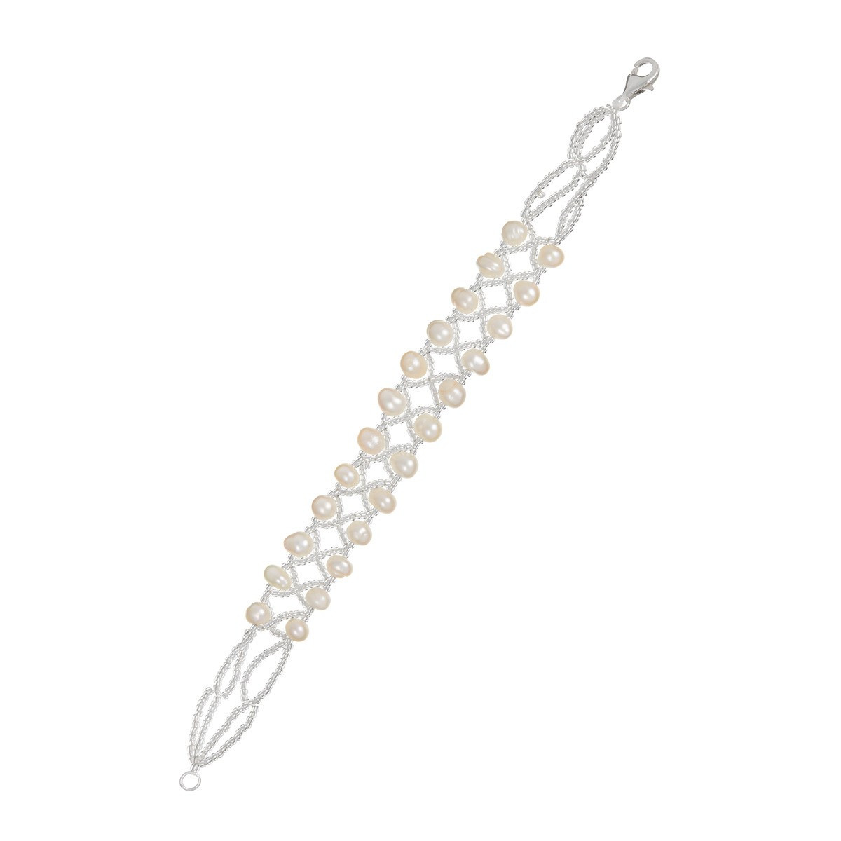 Bracelet argent et perles de culture blanches "Grace de perles"