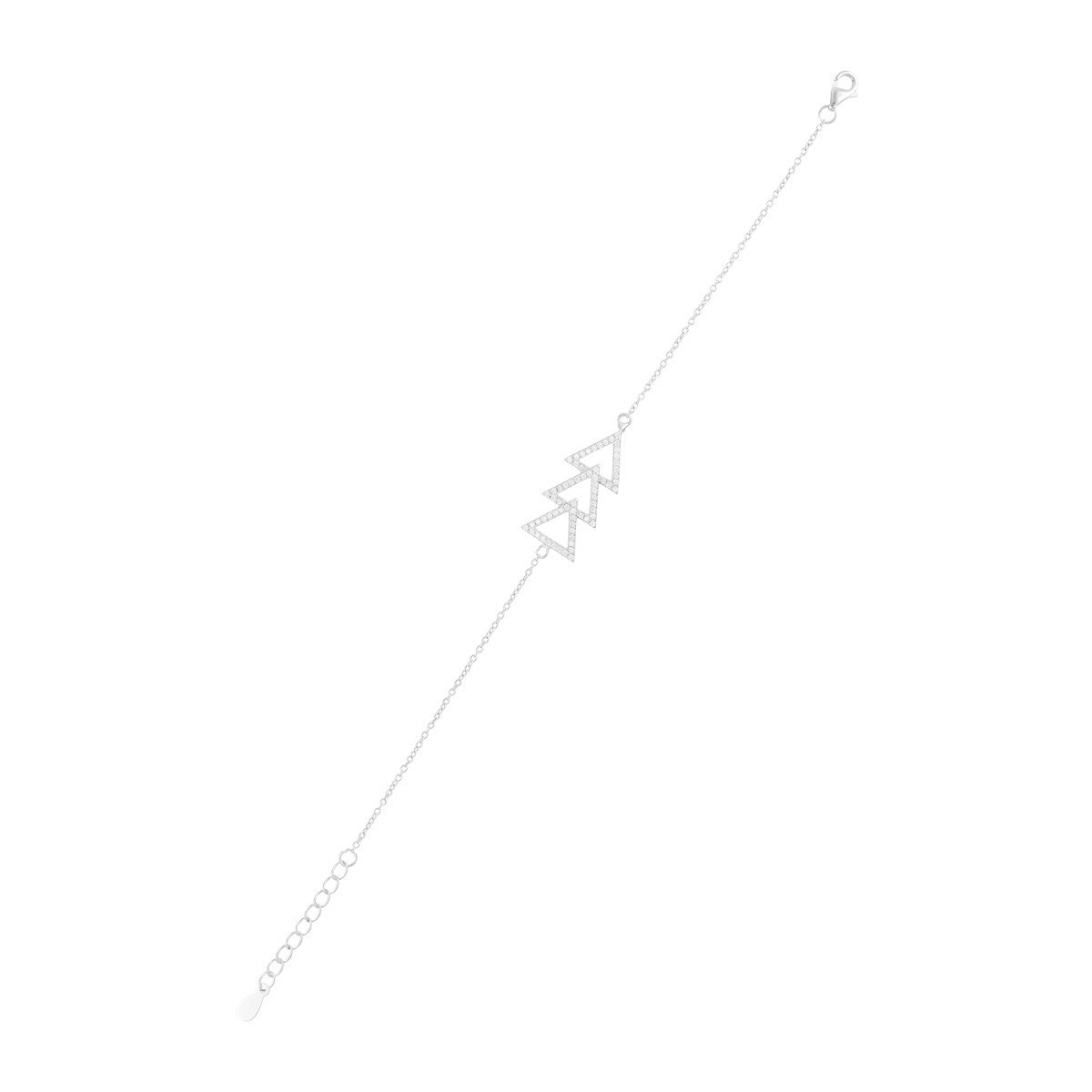 Bracelet chaine argent et oxydes de zirconium "Gabriella"