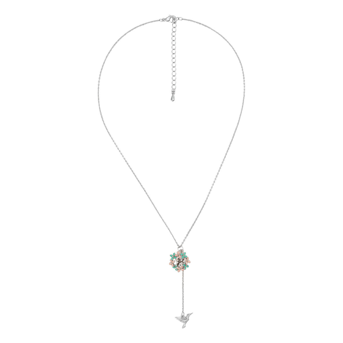Collier laiton Argenté "Bouquet de Printemps"