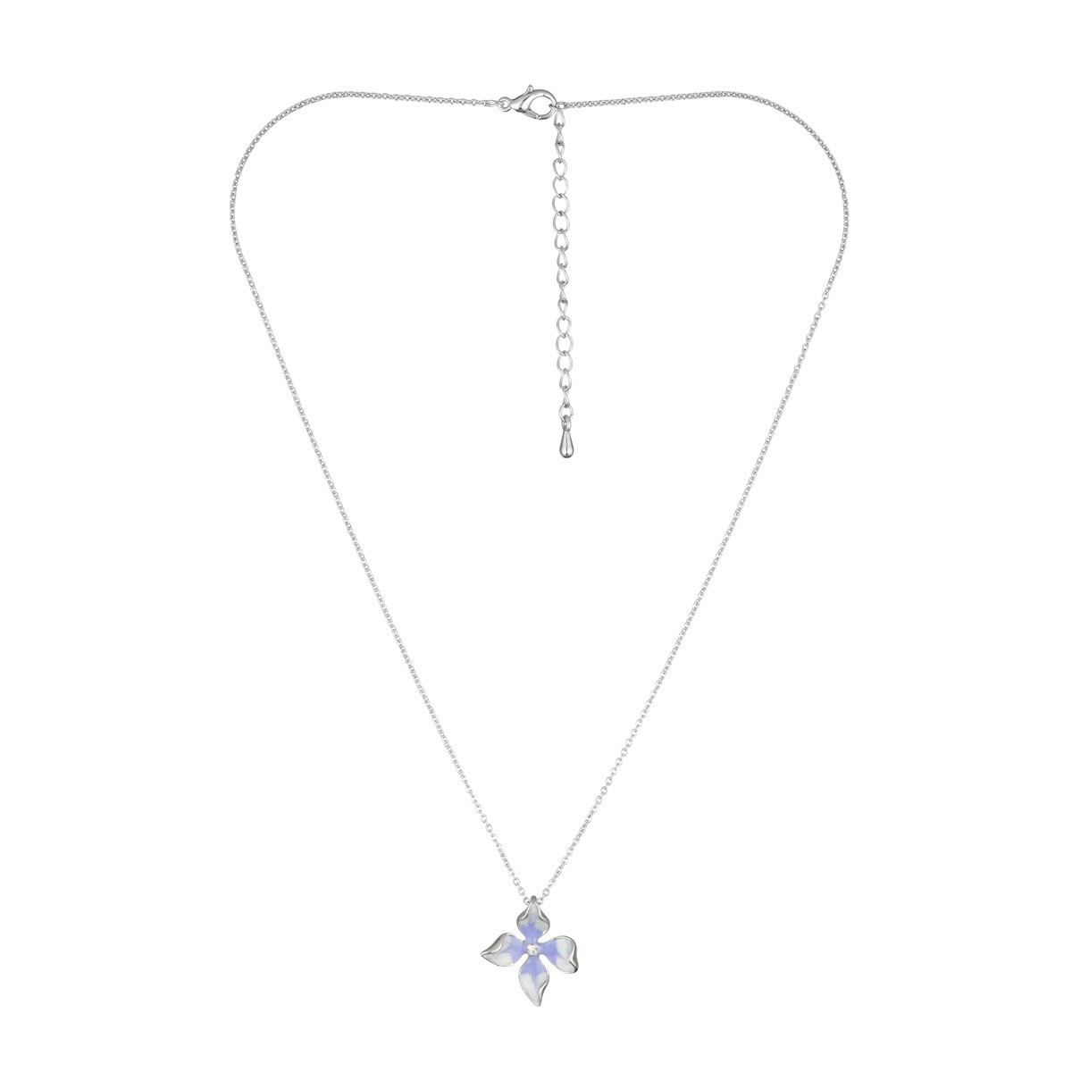Collier laiton Argenté "Cardamine des Près"