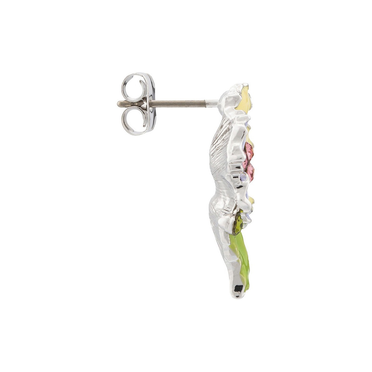 Boucles d'oreilles laiton argenté "Joli Colibri"
