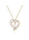 Pendentif + Chaîne femme coup de coeur Or Bicolore 375 et zirconium