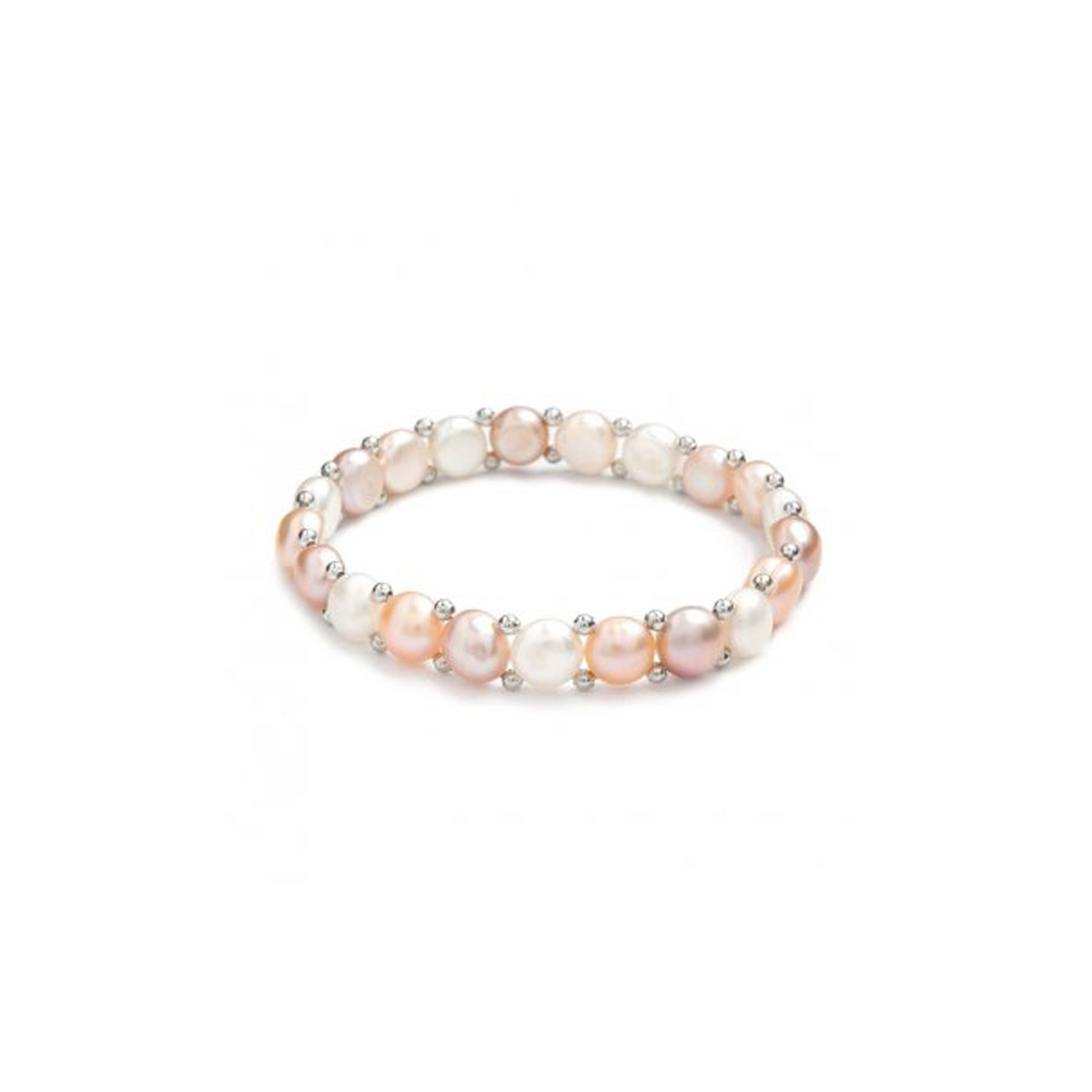 Bracelet simplicité en perles de culture blanche/rose/lavande et argent 925 Bracelet argent et perles de culture multicolores "Simplicité"
