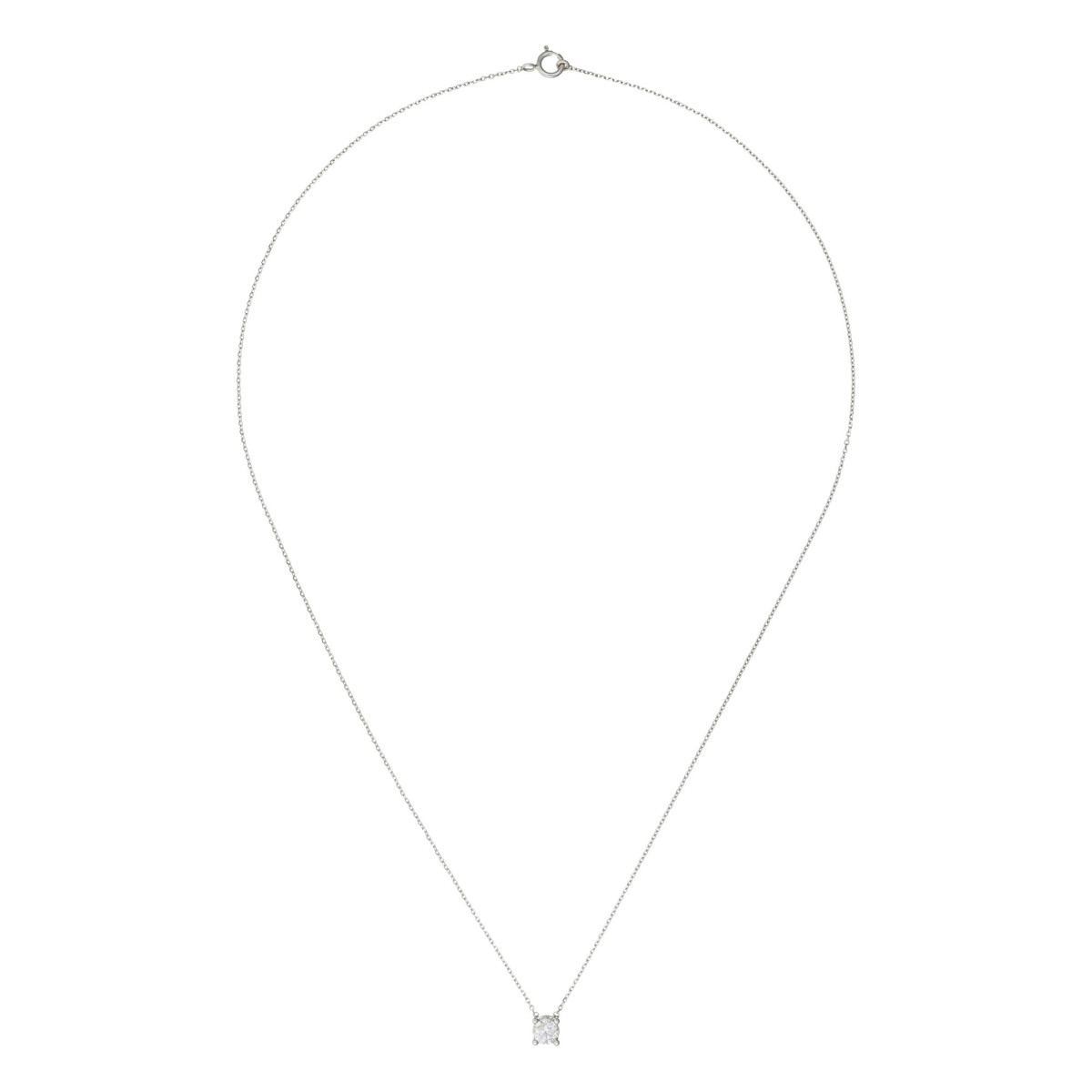 Collier "Brillant d'Amour" Or Blanc et Diamants