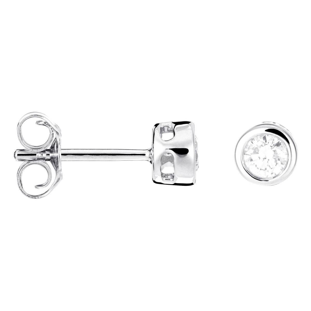 Boucles d'oreilles Or Blanc et Diamants 0,10 carat "PUCE ÉCLAT" Boucles d'oreilles Or Blanc et Diamants 0,10 carat "PUCE ÉCLAT"