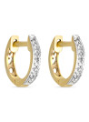 Boucles d'oreilles Or Jaune et Diamants 0,06 carat "ANNEAU PM"