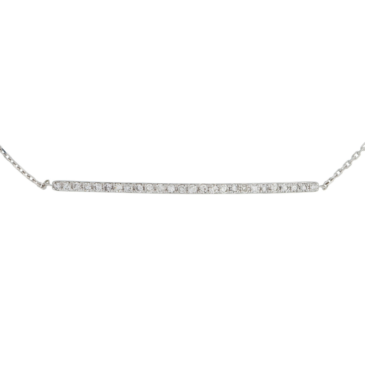 Bracelet chaine Or Blanc et Diamants 0,08 carat "BARETTE LOVELY"