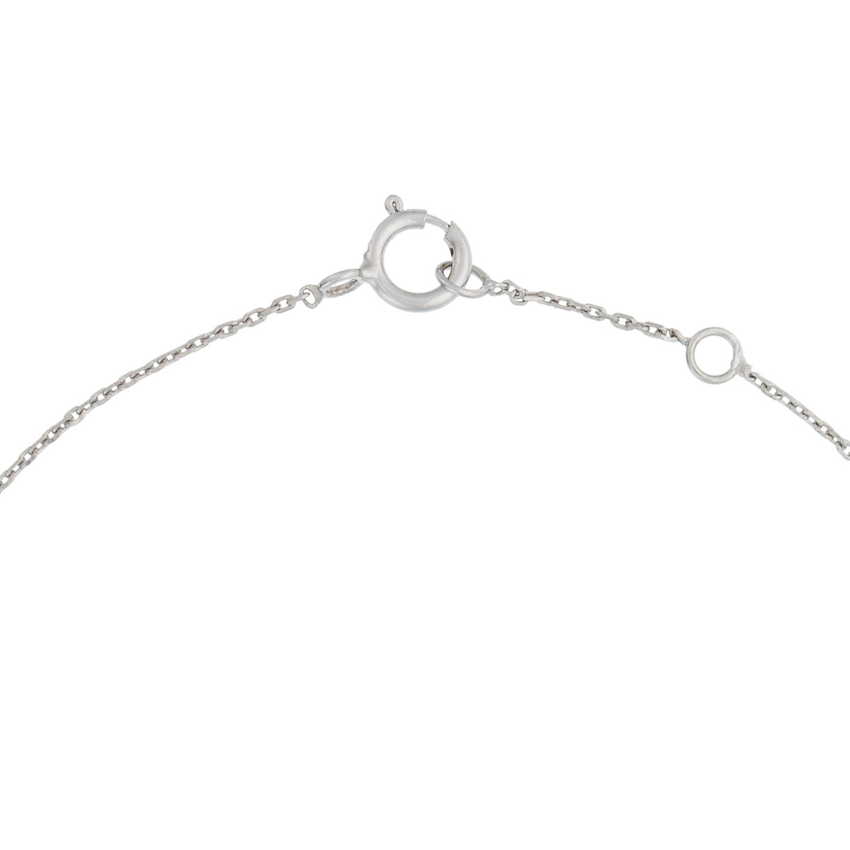 Bracelet chaine Or Blanc et Diamants 0,08 carat "BARETTE LOVELY"