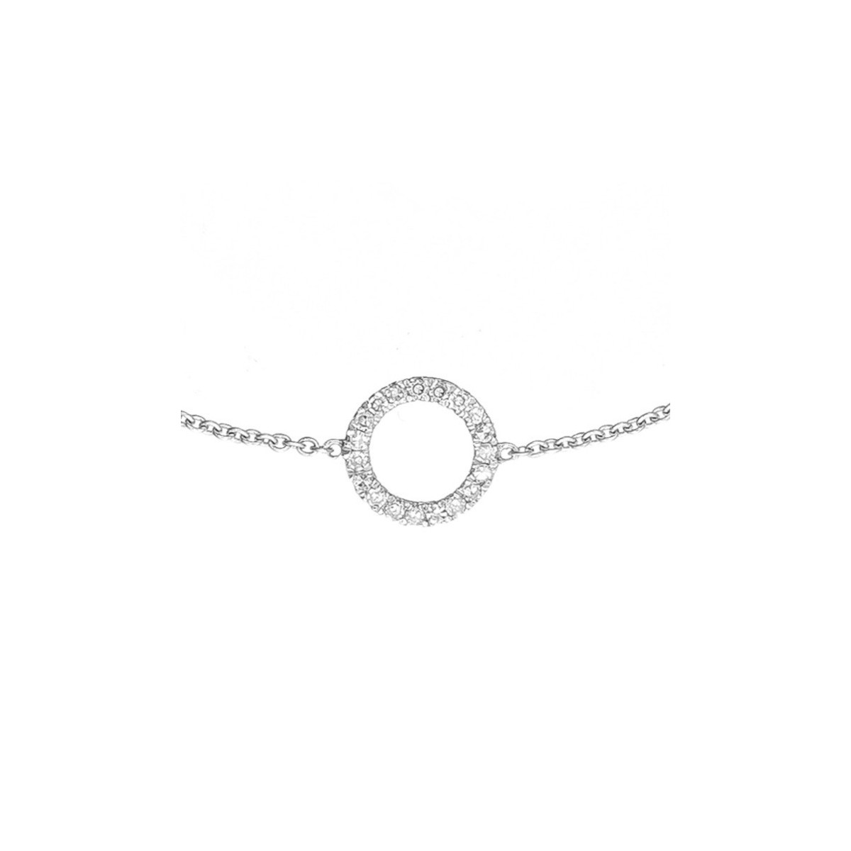Bracelet chaine Or Blanc et Diamants 0,06 carat "BULLE DE DIAMANTS"