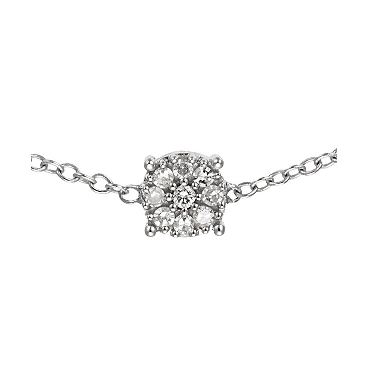 Bracelet Or Blanc et Diamants 0,05 carat "SIMPLY DIAMONDS"
