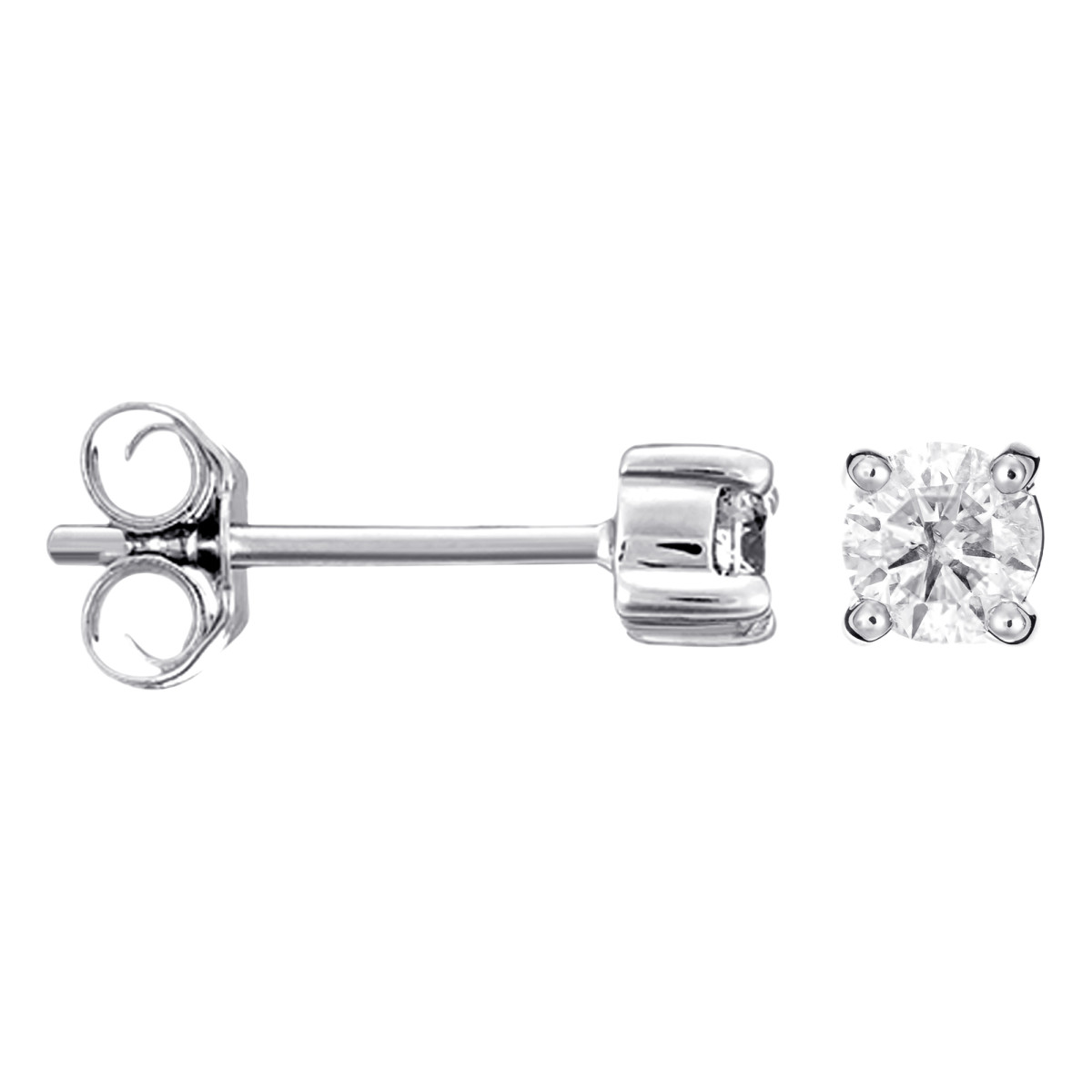 Boucles d'oreilles Or Blanc et Diamants 0,50 carats "Ma puce" Boucles d'oreilles Or Blanc et Diamants 0,50 carat "MA PUCE"