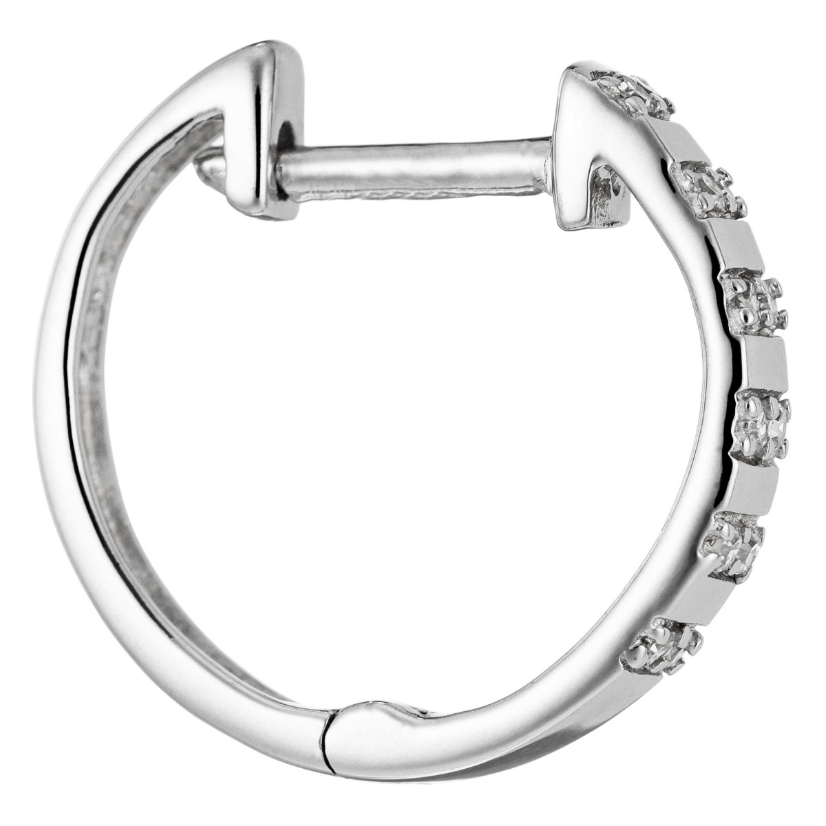 Boucles d'oreilles Or Blanc et Diamants 0,08 carats "Linéa" Boucles d'oreilles Or Blanc et Diamants 0,08 carat "LINÉA"