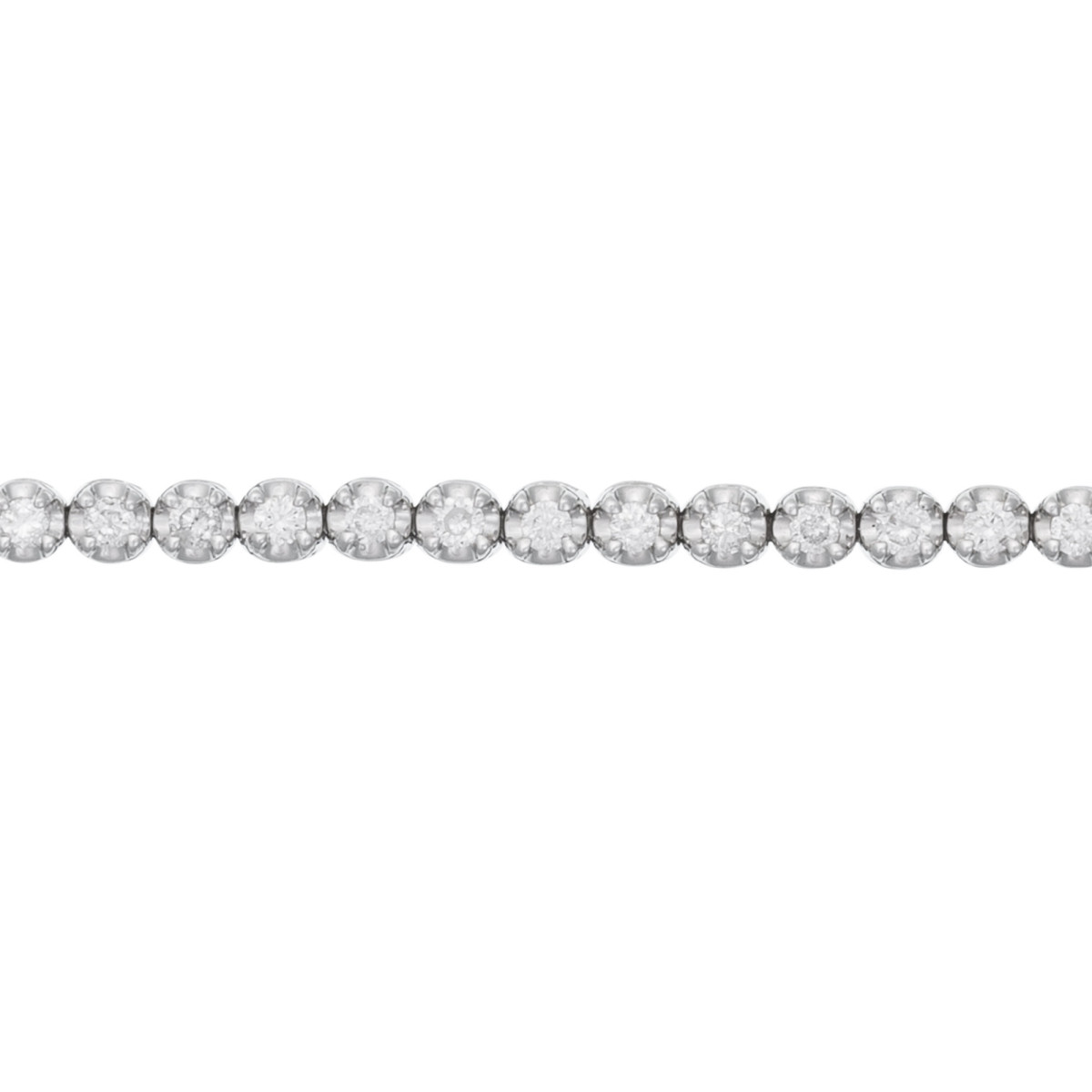 Bracelet Or Blanc et Diamants0,5 carats " Rivière" Bracelet chaine Or Blanc et Diamants 0,5 carat " RIVIÈRE"