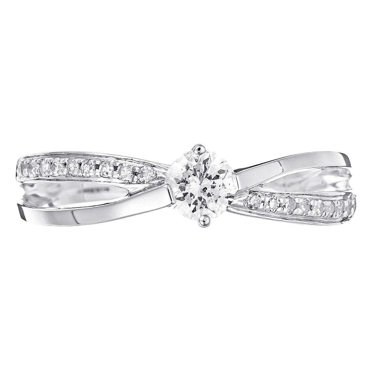 Bague Solitaire en or blanc ornée de diamants pureté SI 0,27 pour femme Solitaire "Joli Solitaire" Or blanc et Diamants