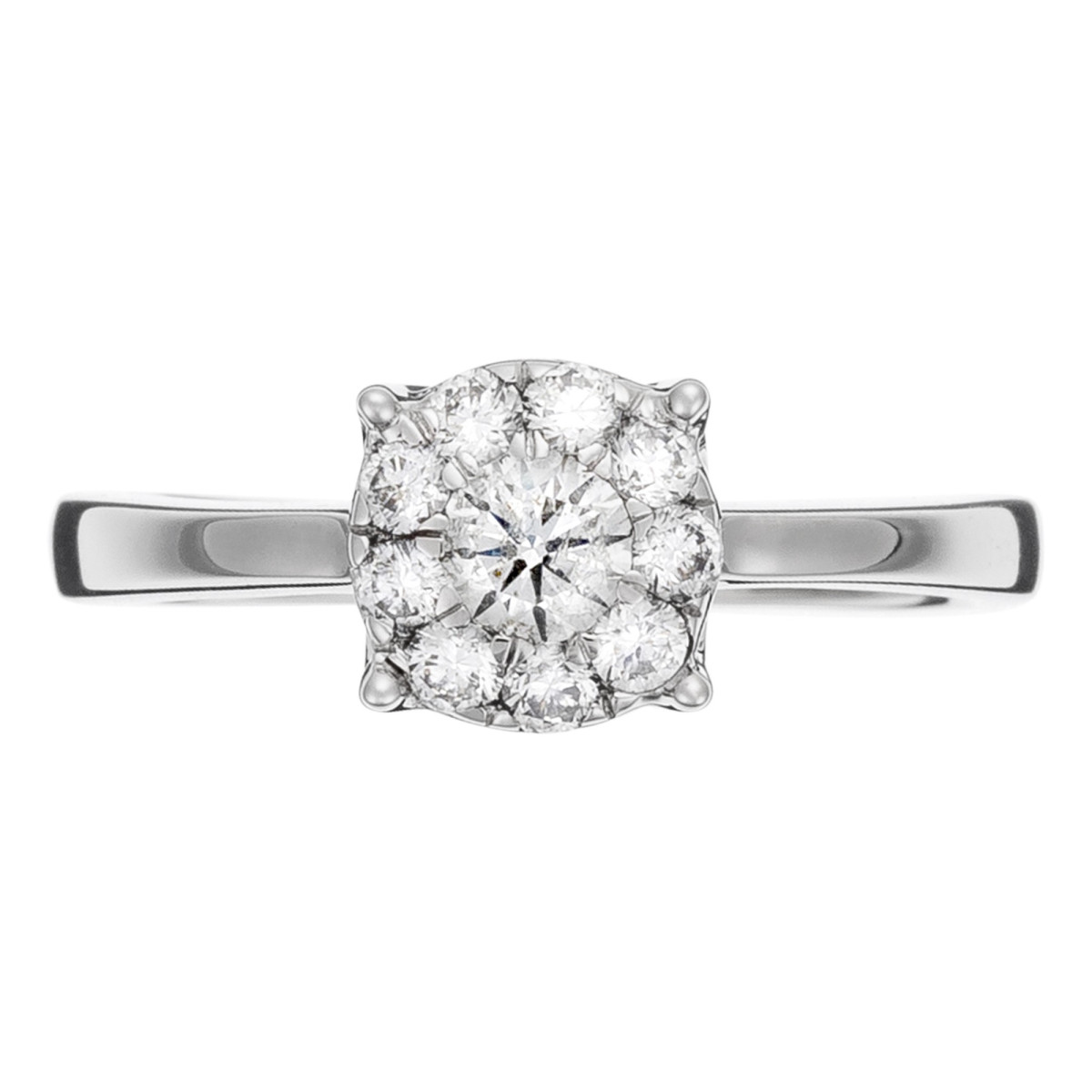 Solitaire "Brillant Lucia" Or blanc et Diamants