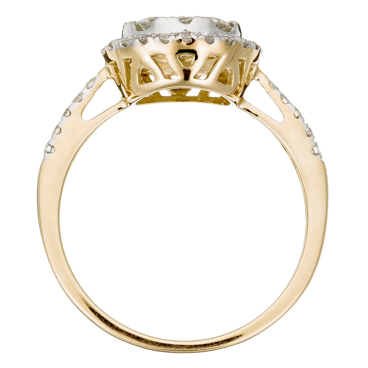 Alliance solitaire Or Jaune Diamant pour Mariage Bague "Aspirante" Or jaune et Diamant