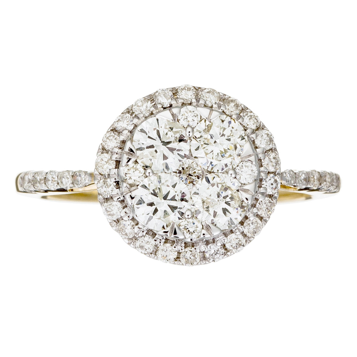 Bague Solitaire Or Jaune Diamants Pompadour Mes bijoux