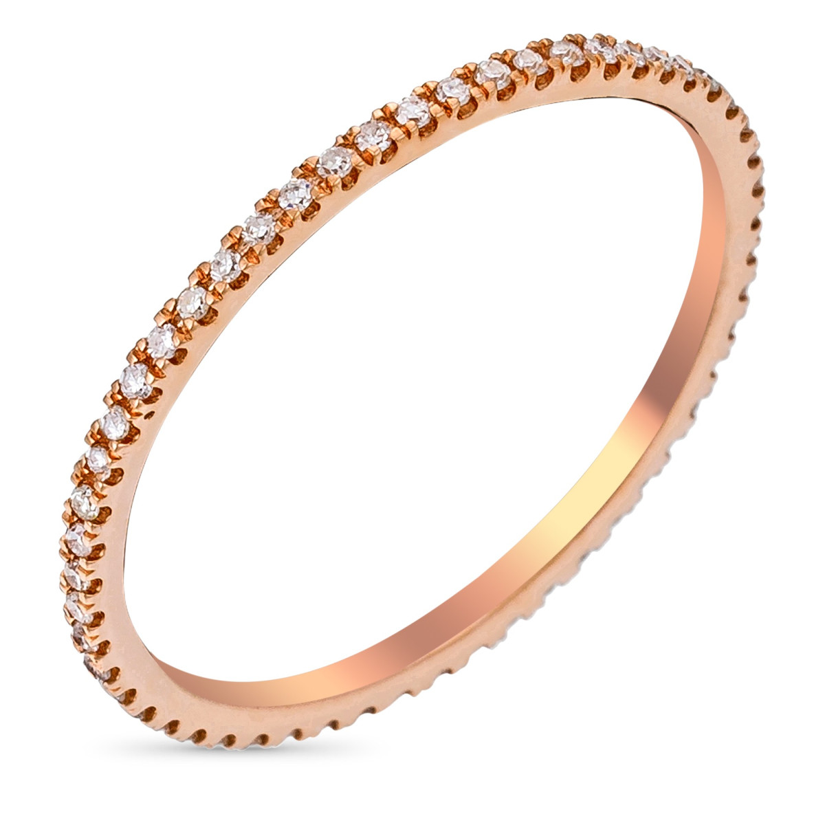 l'alliance d'or rose ornée de diamants pureté SI 0,16 pour femme Bague Alliance "Belle Alliance Tour Complet" Or rose et Diamants