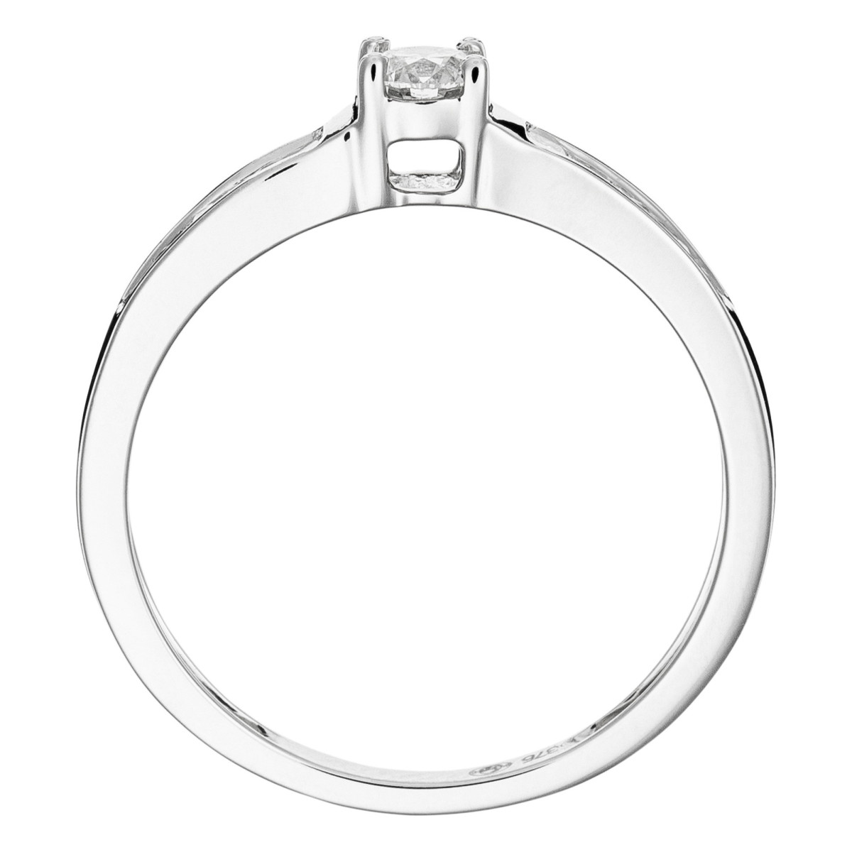 Solitaire Or Blanc et Diamants 0,5 carat "SOLITAIRE TOUR PRINCESSE"