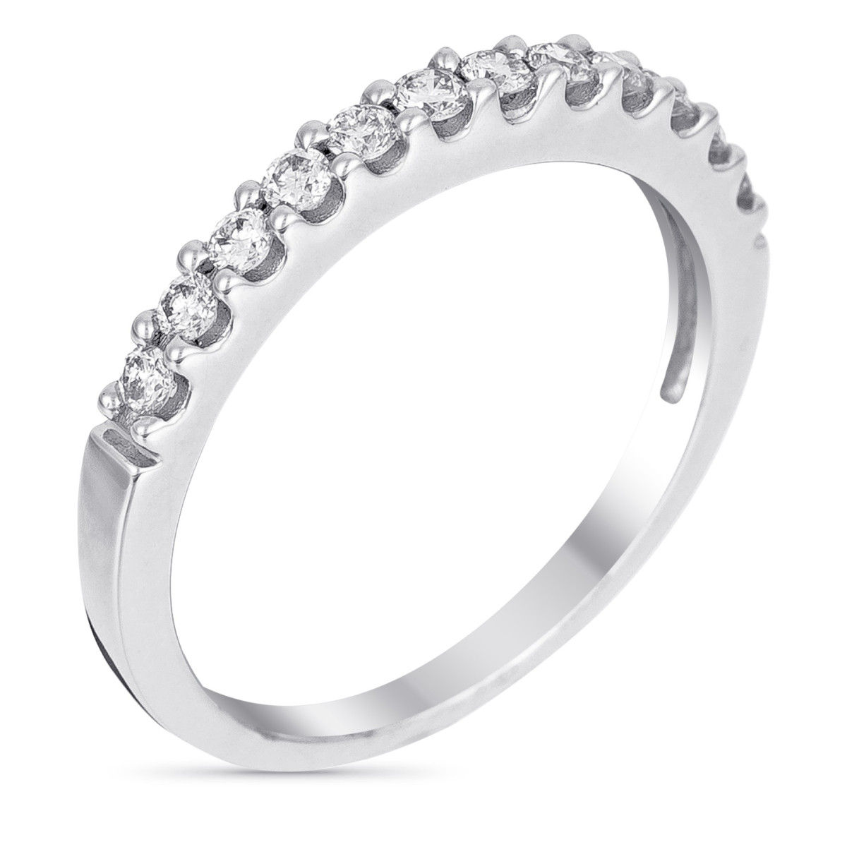 Bague Alliance "tour de Diamants" Or blanc et Diamants