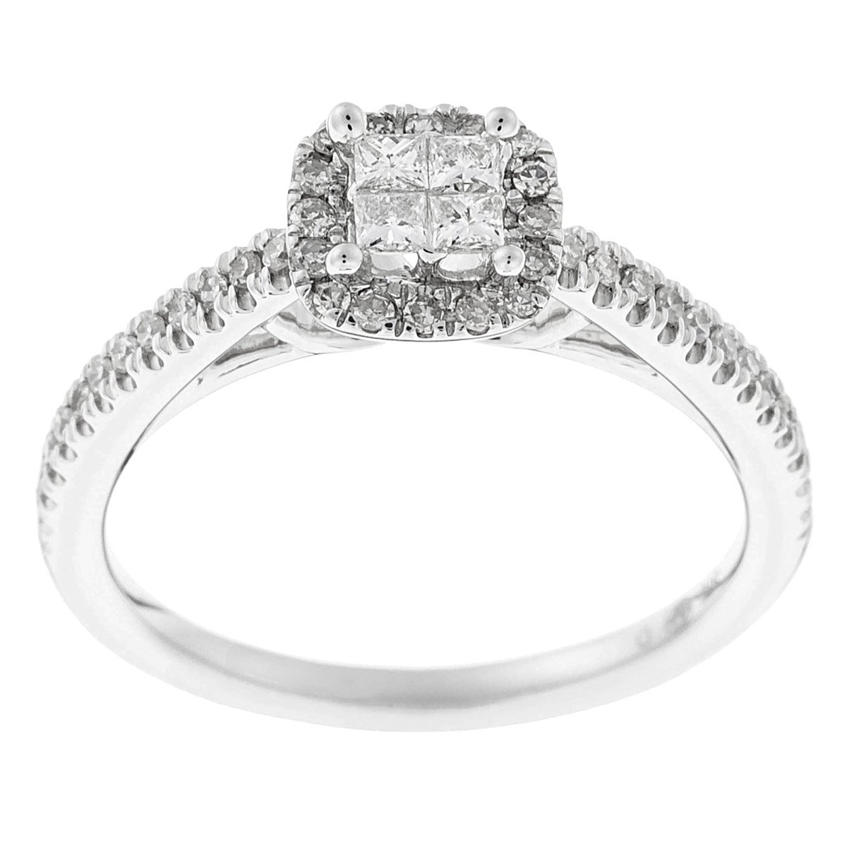 La bague solitaire de 3,9 g d'Or Blanc 375, ornée de Diamants H (blanc) de pureté SI 0,52 carat Bague "Affective" Or blanc et Diamant