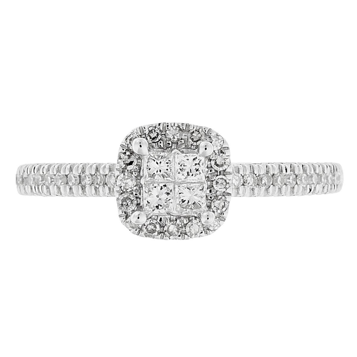 Bague Or Blanc et Diamants 0,52 carats "Brillant Duo" Bague "Affective" Or blanc et Diamant