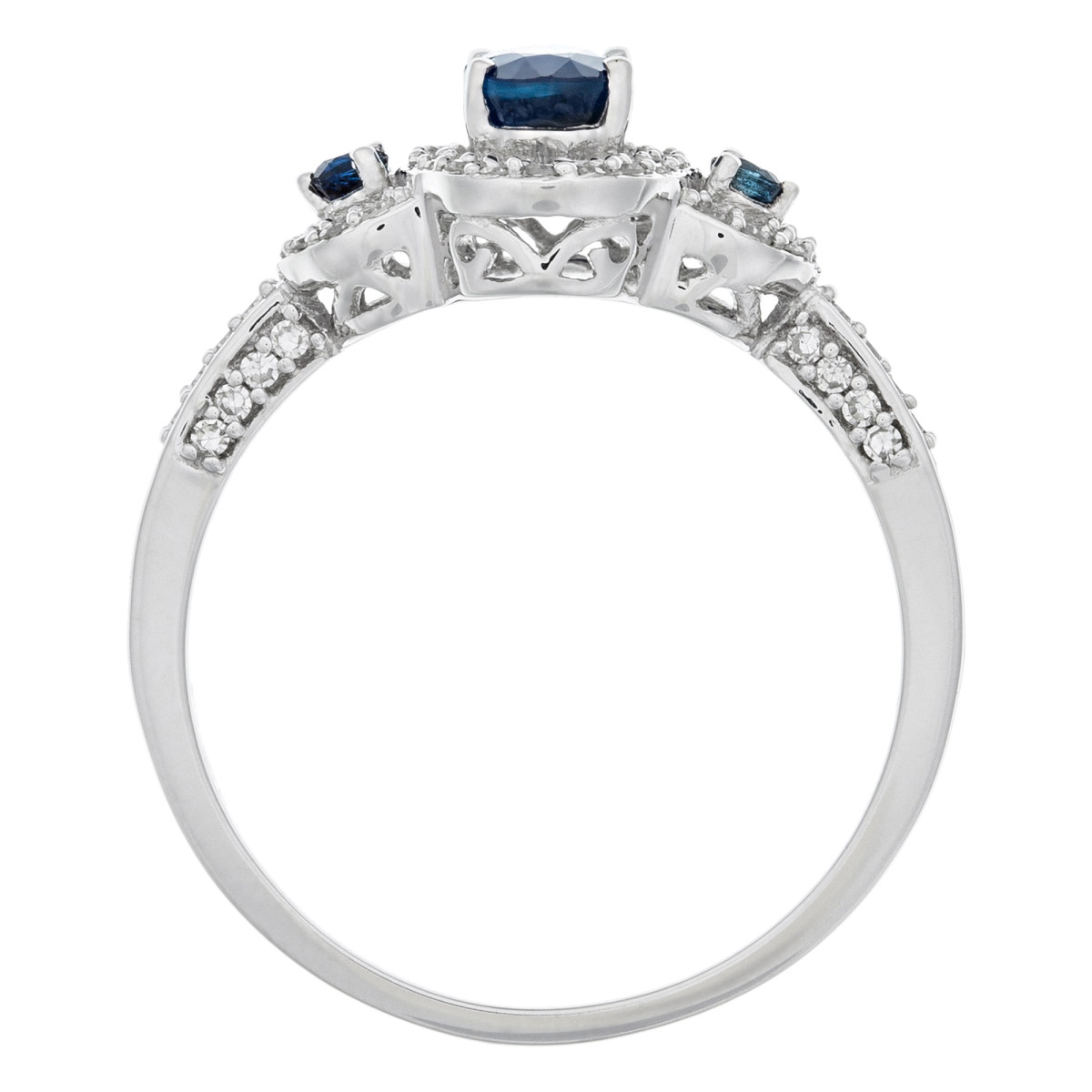 Bague Or Blanc et Diamants 0,22 carats "Les Mots Bleus" Bague "Amour Envoûtant" Or blanc et Saphir