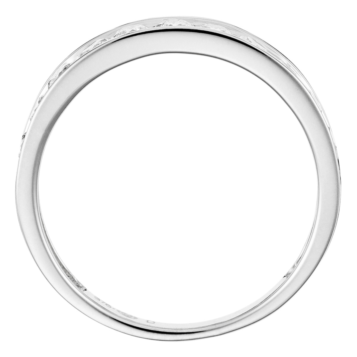 Bague Or Blanc et Diamants 0,75 carats "Alliance Rail" Bague Alliance "Rail" Or blanc et Diamants