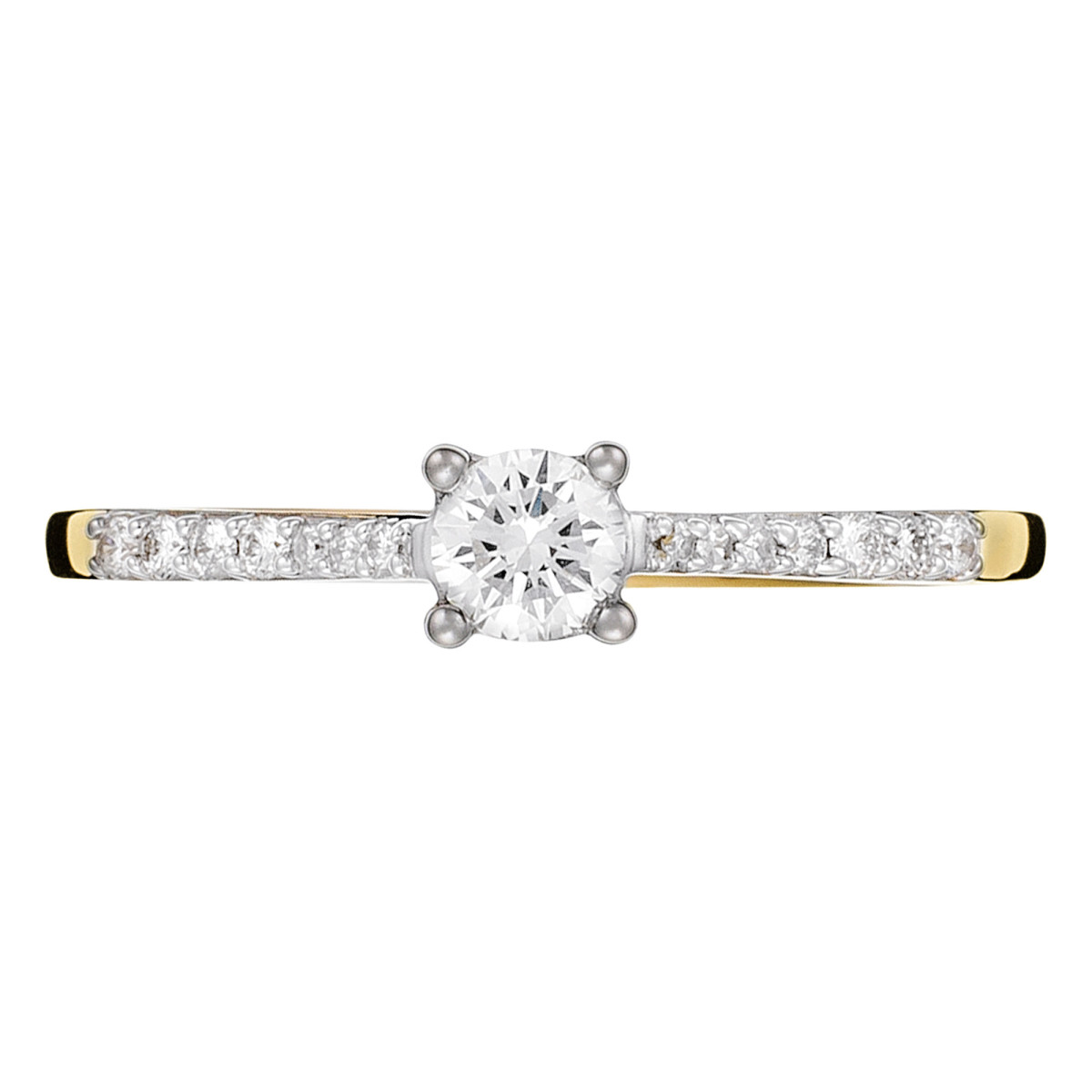 Bague Or Blanc et Diamants 0,32 carats "Dis-moi OUI" Solitaire "Dis moi oui" Or jaune et Diamants