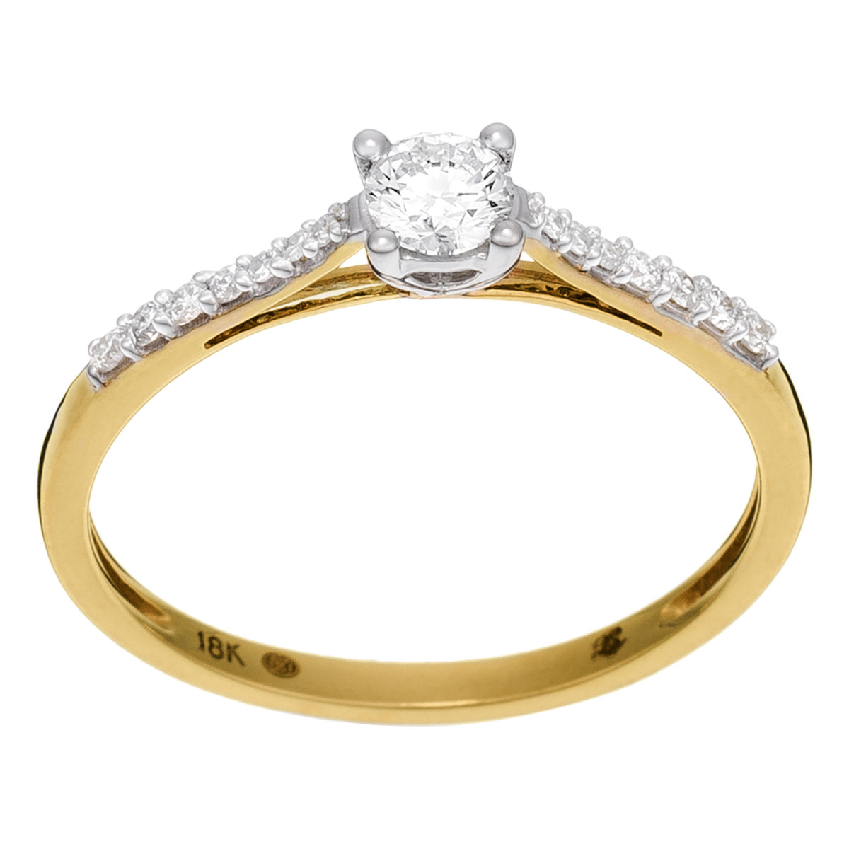 Bague Or Blanc et Diamants 0,32 carats "Dis-moi OUI" Solitaire "Dis moi oui" Or jaune et Diamants