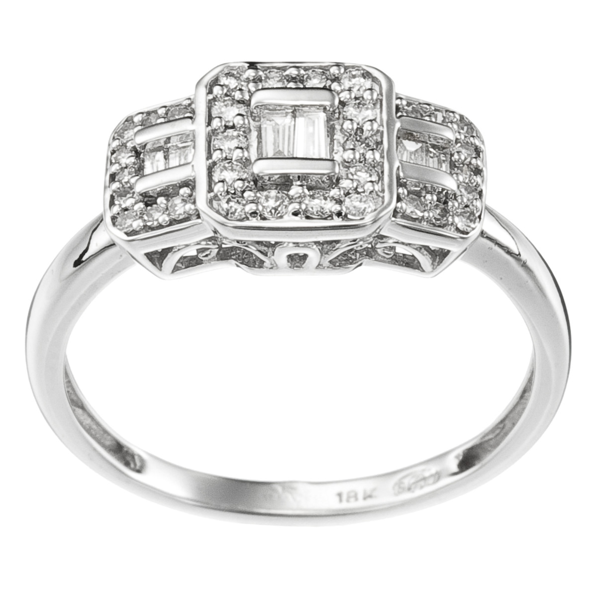 Bague Or Blanc et Diamants 0,25 carats "Les princesses" Bague "Aurore Douce" Or blanc et Diamant
