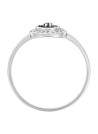 Bague Or Blanc, Diamants 0,07 carats et Saphir 0,18 carats "Bouclier"