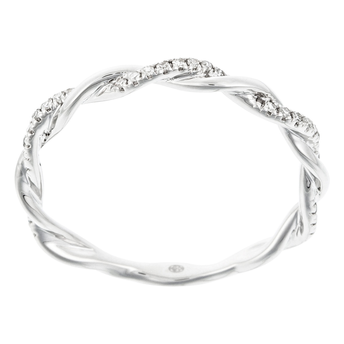 Bague Or Blanc et Diamants 0,06 carats "Entortillement" Bague "Essentielle" Or blanc et Diamant