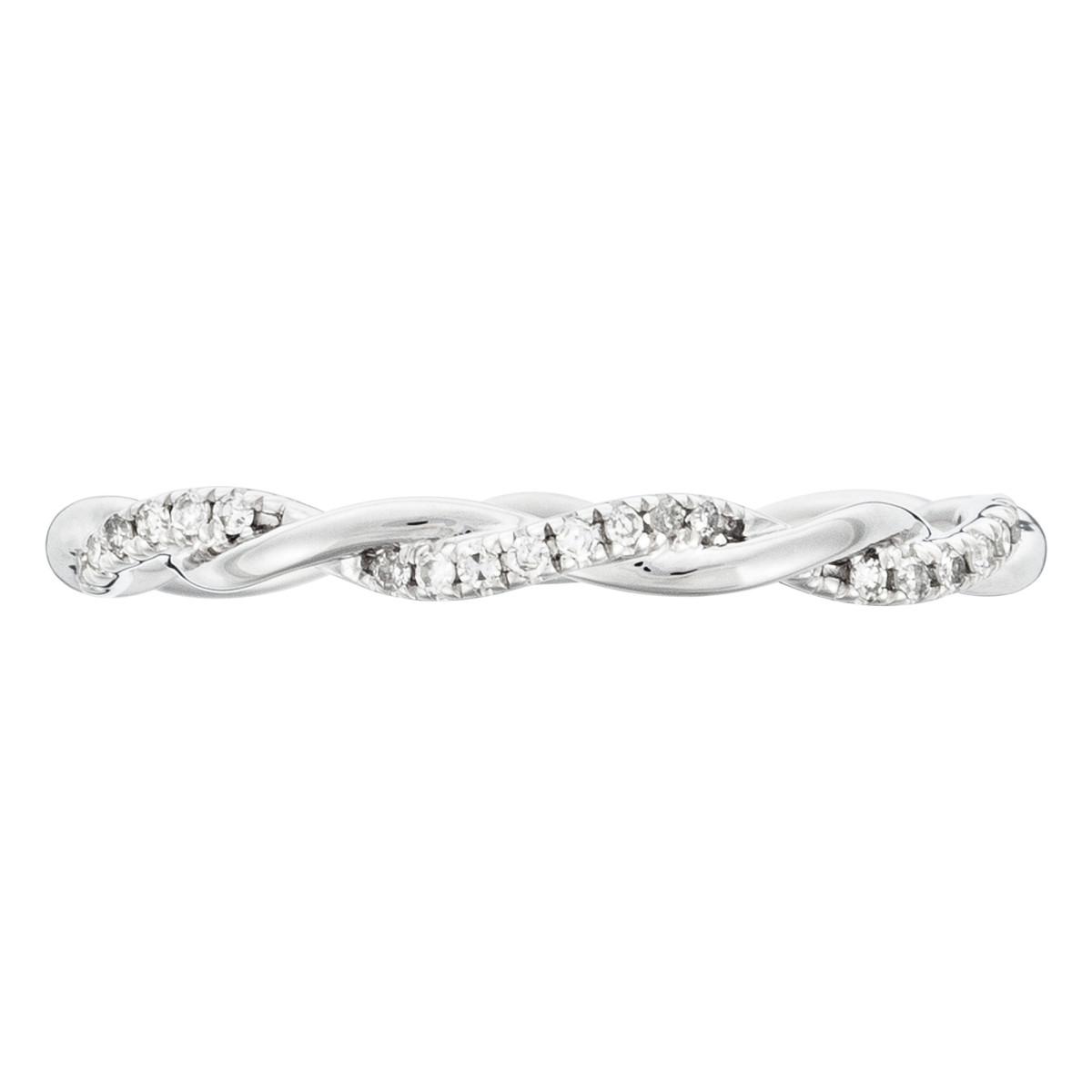 Bague Or Blanc et Diamants 0,06 carats "Entortillement" Bague "Essentielle" Or blanc et Diamant