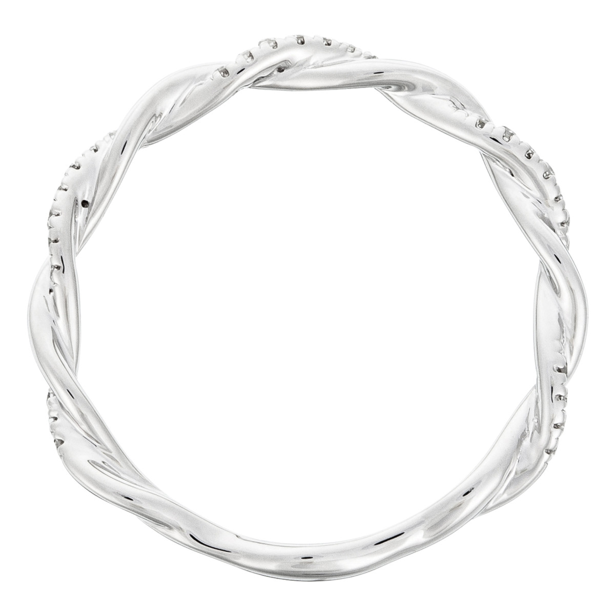 Bague Or Blanc et Diamants 0,06 carats "Entortillement" Bague "Essentielle" Or blanc et Diamant